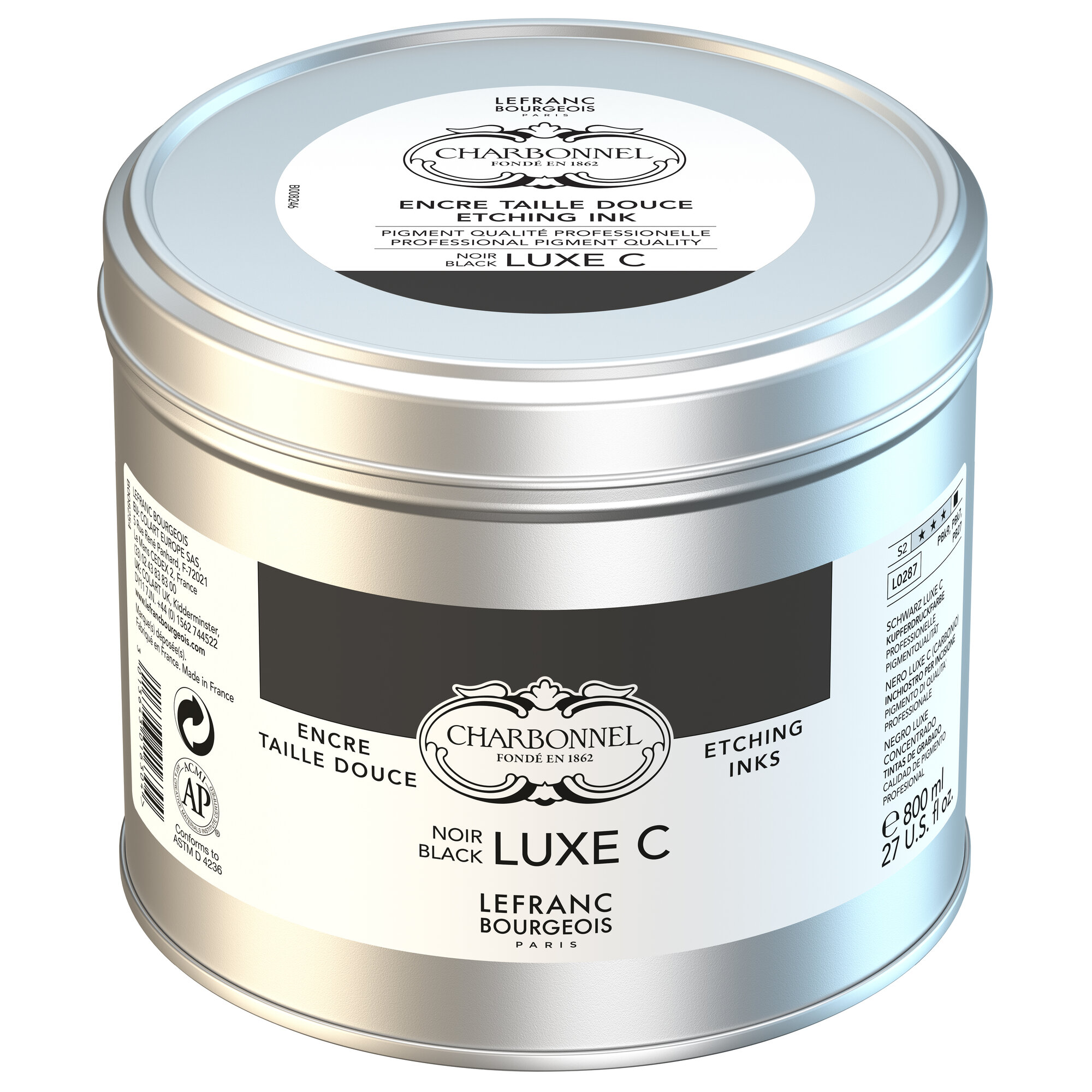 Intaglio Etching Ink - Black Luxe C, (800ml) | Charbonnel Intaglio Etching Ink - Black Luxe C, (800ml) | Charbonnel